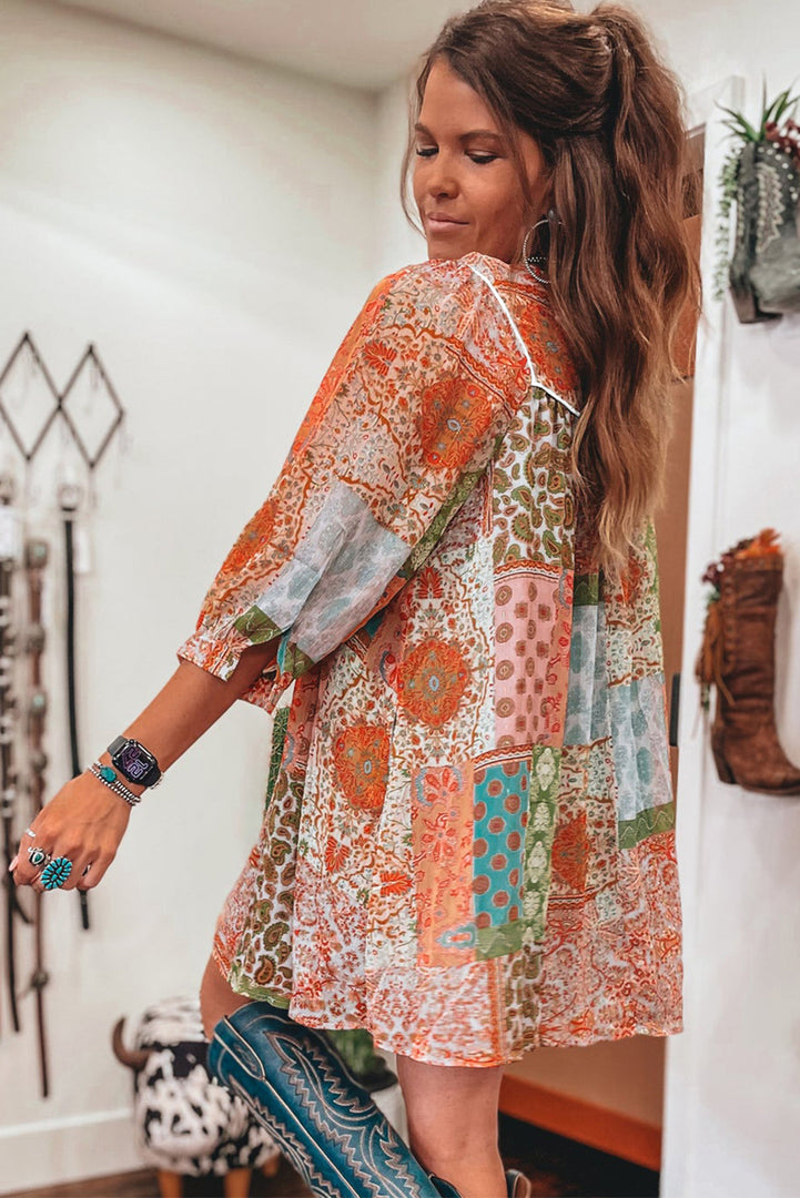 Vestido boho estilo patchwork