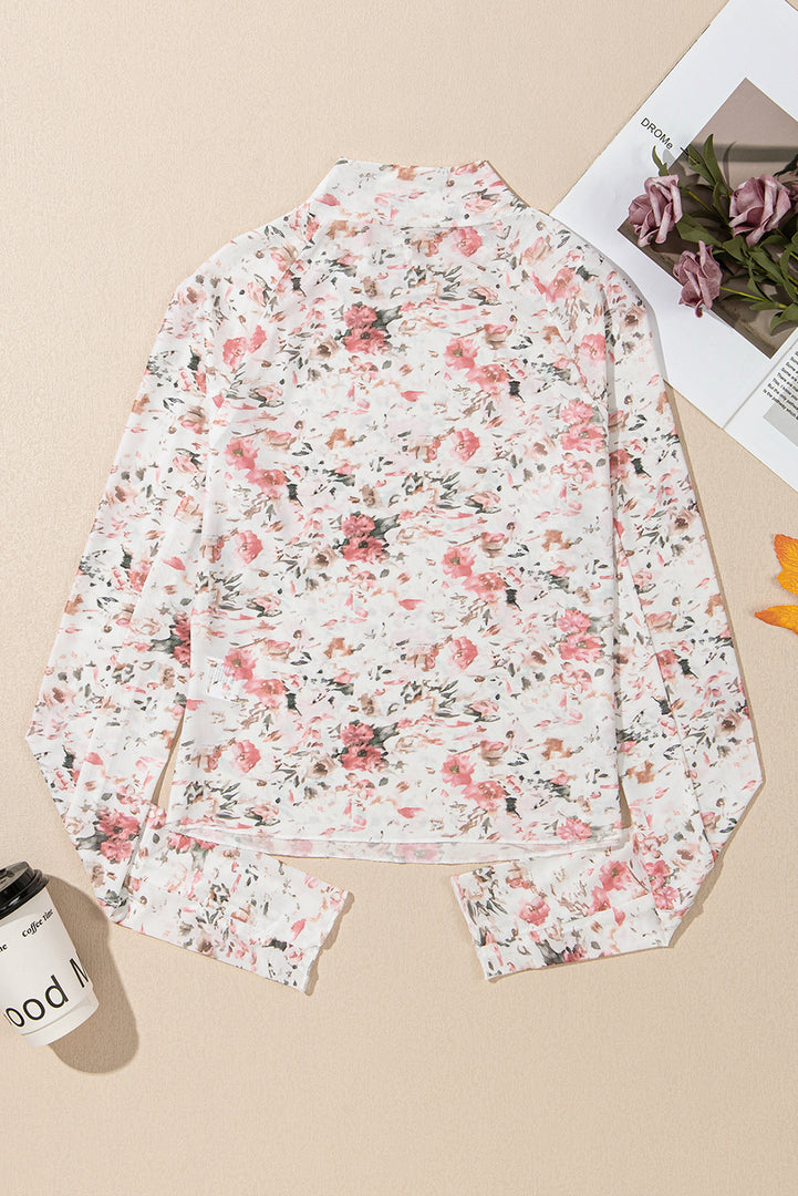 Blusa de mangas largas floral