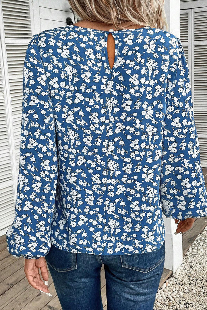 Blusa azul floral