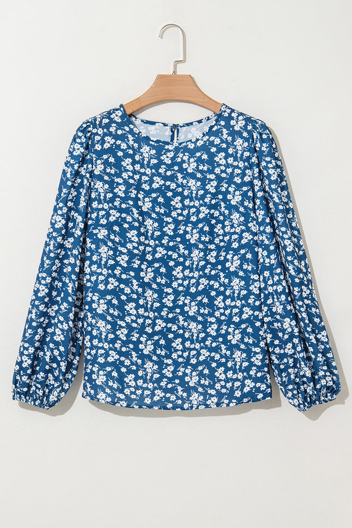 Blusa azul floral