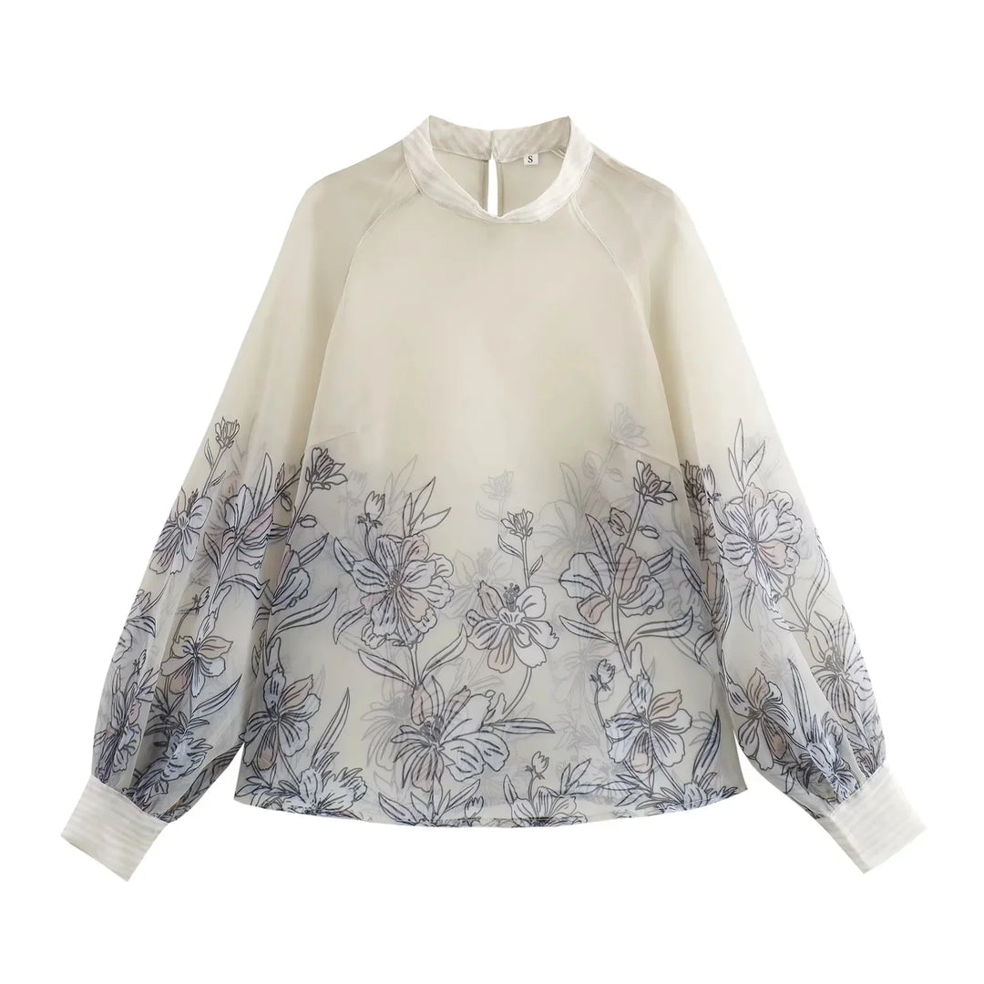 Blusa estampada de manga larga