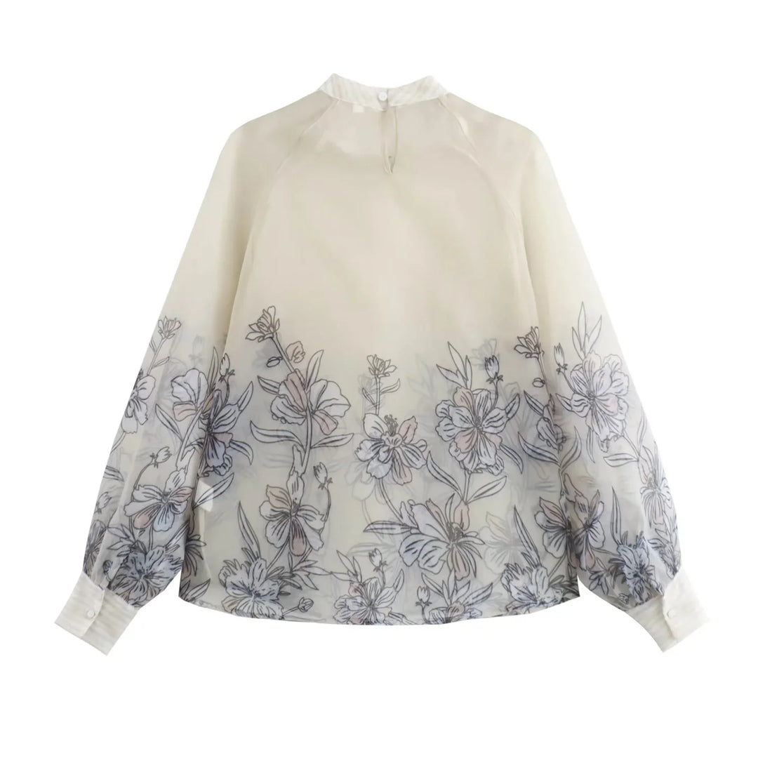 Blusa estampada de manga larga