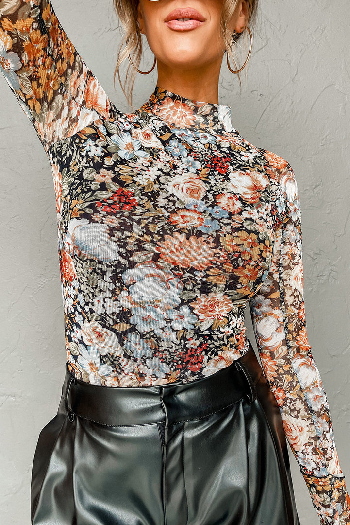 Blusa de mangas largas floral