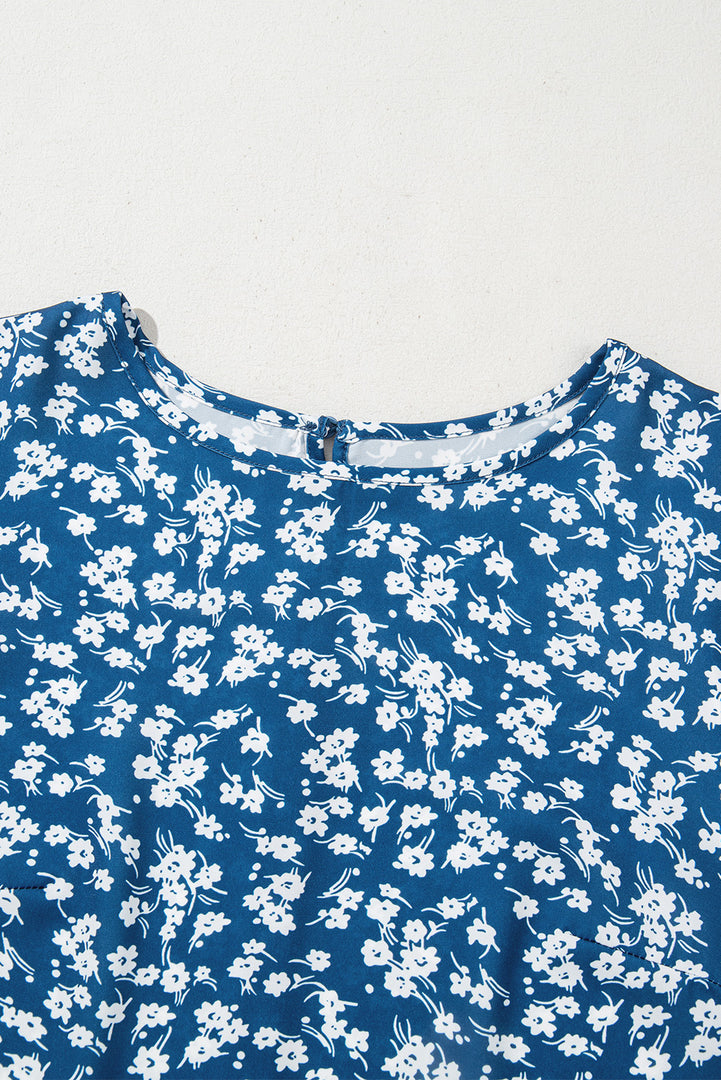 Blusa azul floral