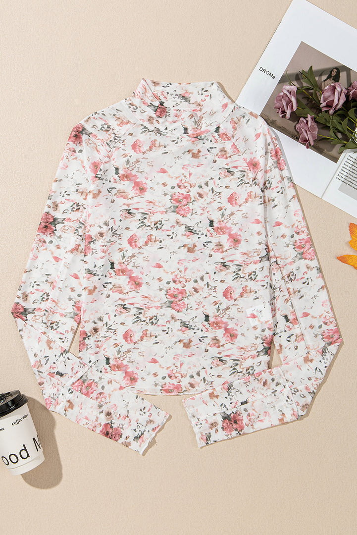 Blusa de mangas largas floral